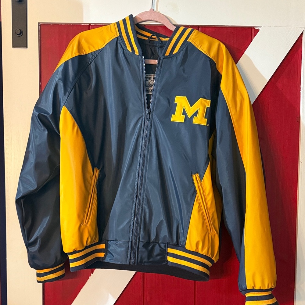 Vintage Blue and Yellow Varsity Michigan Jacket- Steve and Barry’s